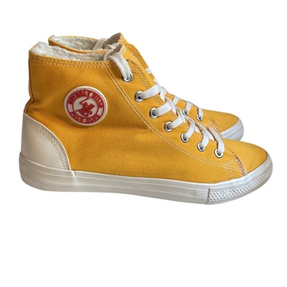 Beverly Hills Polo Club High Top Sneakers Men 8/Wmn 9.5 Yellow Canvas Unisex - Picture 2 of 7